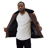 Brown "Aviator" Nubuck Faux Leather Bomber